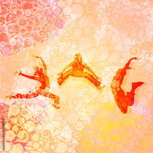 Dancing and jumping people
