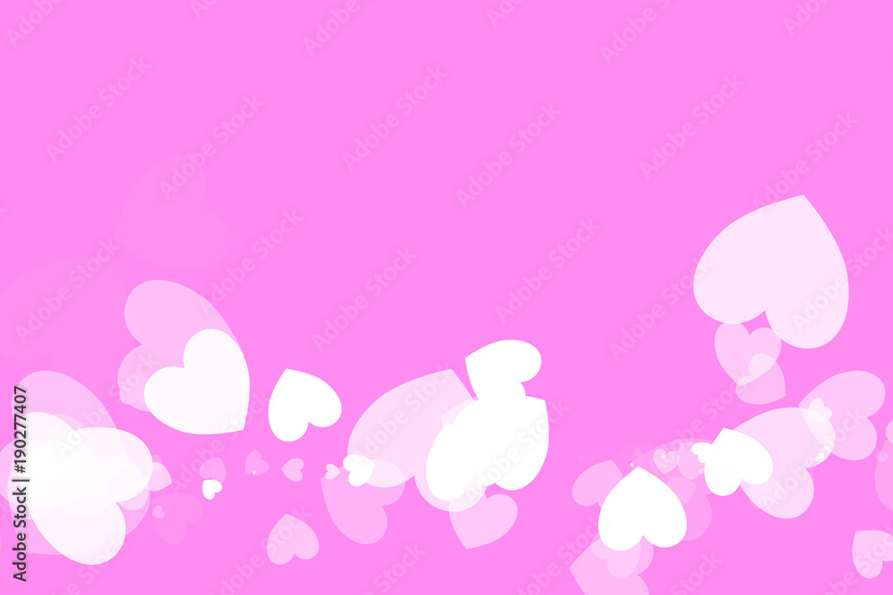 Pink and white valentines day love heart shapes on a romantic pink background. Pink and white valentines day love heart shapes on a romantic pink background.