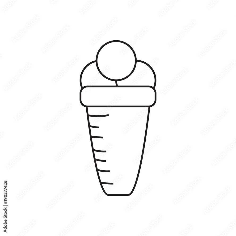 simple linear icon of ice cream. A drawing without a fill. Vector graphics simple linear icon of ice cream. A drawing without a fill. Vector graphics