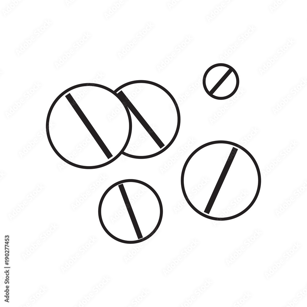 Simple linear icon with a picture of tablets. A simple drawing without pouring. Vector graphics Simple linear icon with a picture of tablets. A simple drawing without pouring. Vector graphics