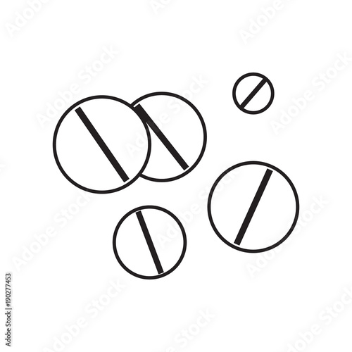 Simple linear icon with a picture of tablets. A simple drawing without pouring. Vector graphics
