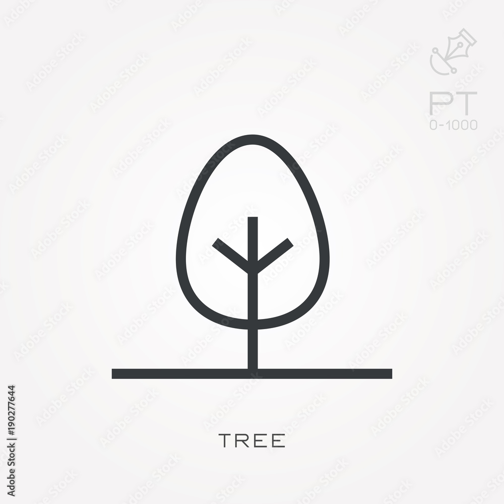 Line icon tree