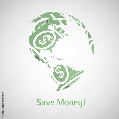 Earth and money vector illustration