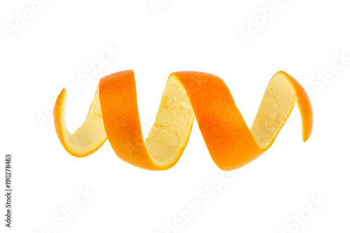 orange peel isolated on white background
