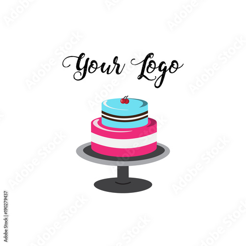 Logo. Vector image of cake