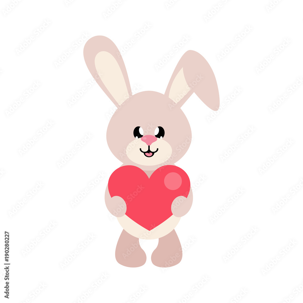 cartoon cute bunny with heart cartoon cute bunny with heart