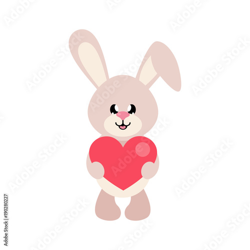 cartoon cute bunny with heart © julia_january