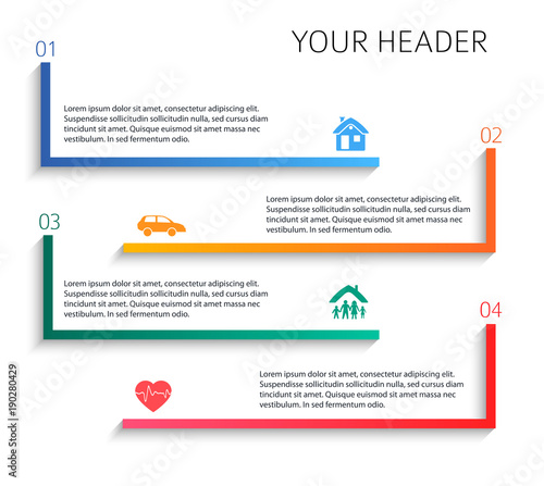 Modern Design style infographic template different kinds of insurance33