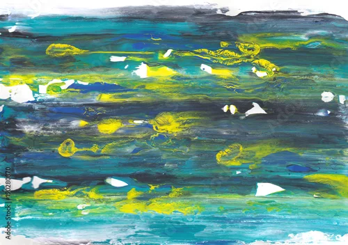 Obraz Abstrakcyjne rozmazy niebieskiego i żółtego