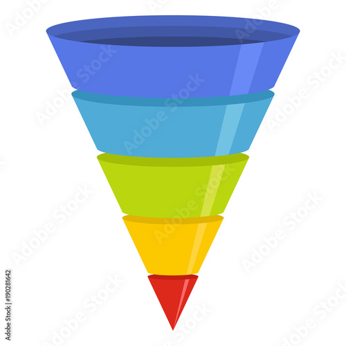 Marketing funnel icon. Flat illustration of marketing funnel vector icon for web