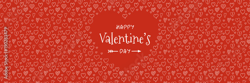 Valentine's Day - concept of banner with hearts and wishes. Vector. photo