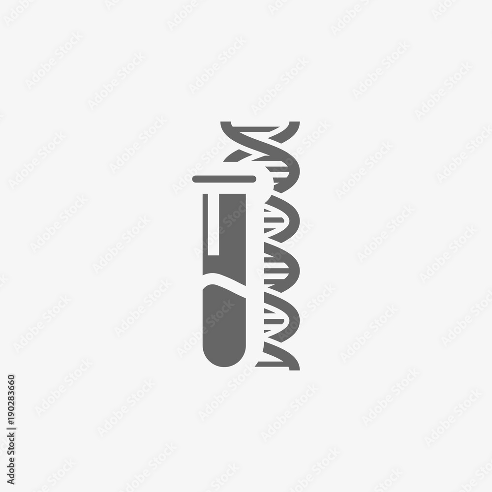 dna with laboratory flask vector icon dna with laboratory flask vector icon