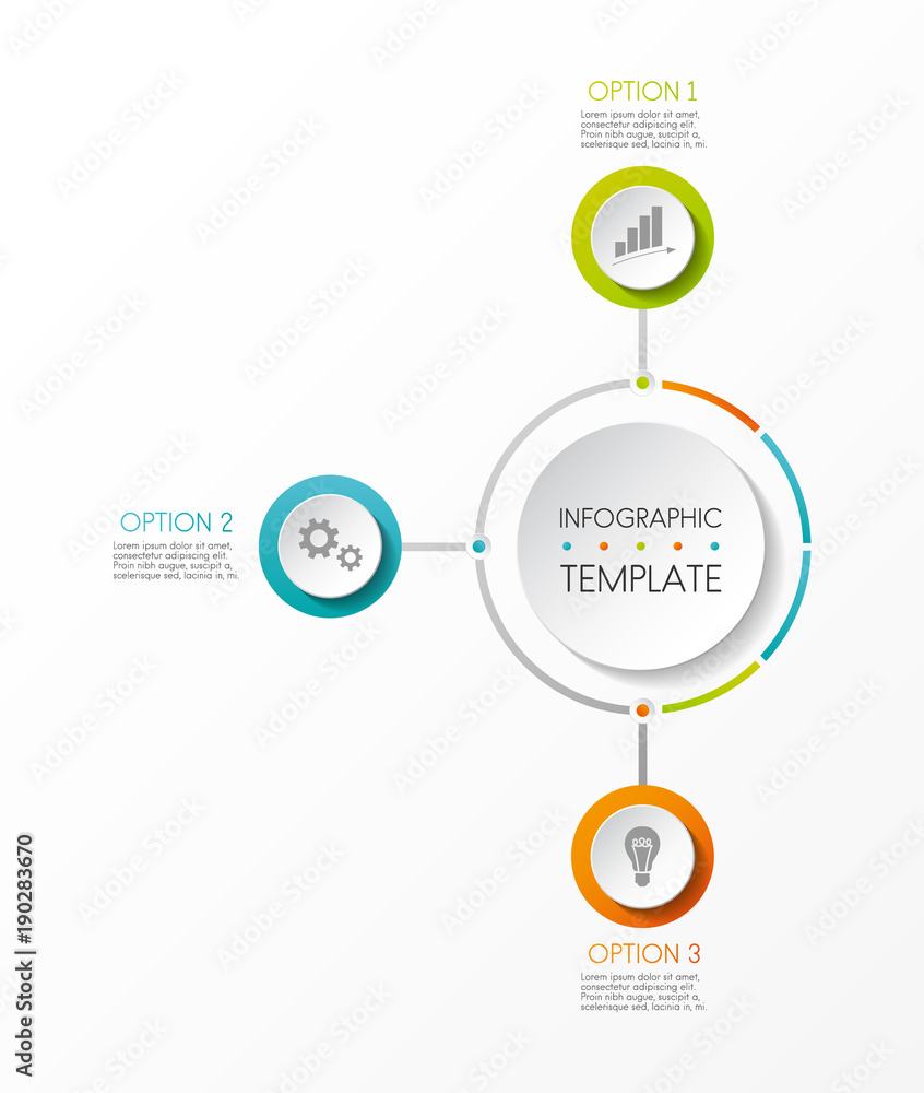 Template of a colourful business infographic with definied steps. Vector. Template of a colourful business infographic with definied steps. Vector.