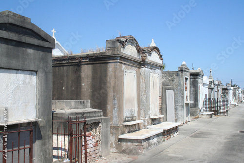 Canvas Print Centuries old above ground tombs abound in many southern cemetaries