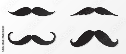 Cartoon moustaches - set of elements for photobooth or barber shop. Vector.