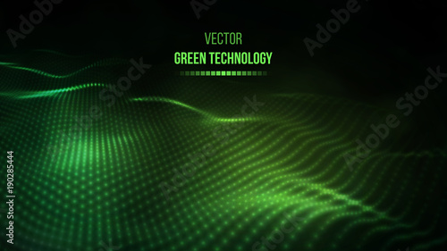Green technology background. Green energy vector illustration eps10. Team communication concept green background. Vector presentation tech background.