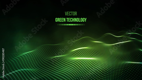 Green technology background. Green energy vector illustration eps10. Team communication concept green background. Vector presentation tech background.