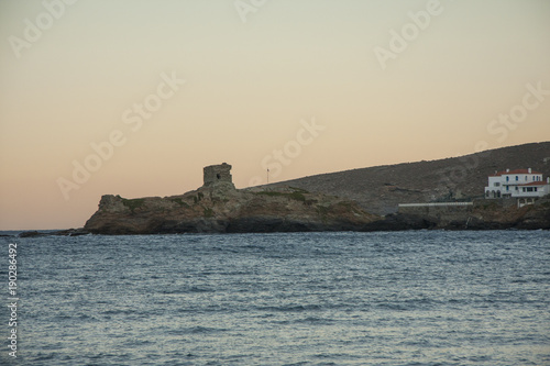 Old fortress during sunset, Andros