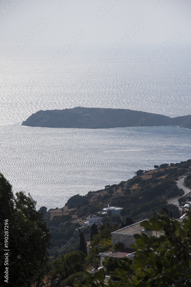 Fototapeta premium View of the island and the sea from above 