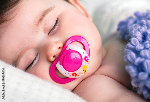 Sleeping Baby with a Pacifier in his Mouth Tapéta, Fotótapéta