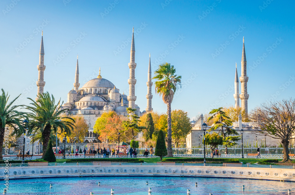 Naklejka premium Błękitny Meczet (Sultanahmet Camii), Stambuł, Turcja.