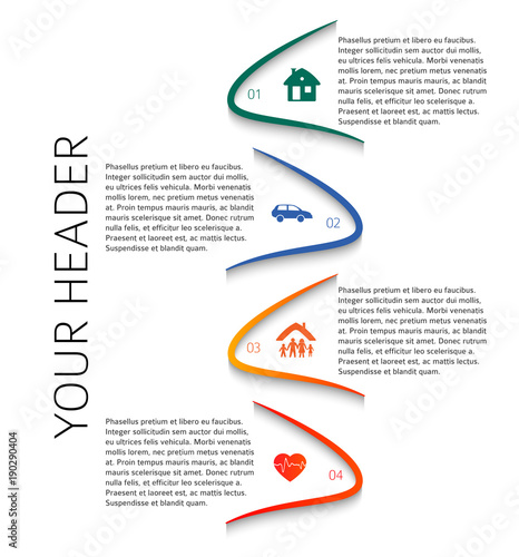 Modern Design style infographic template different kinds of insurance93