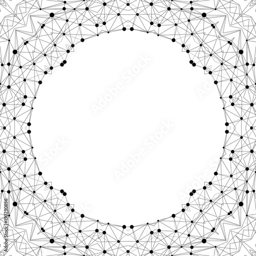 Fototapeta Naklejka Na Ścianę i Meble -  Creative polygonal background. Modern frame in geometric style made of connected dots and lines.