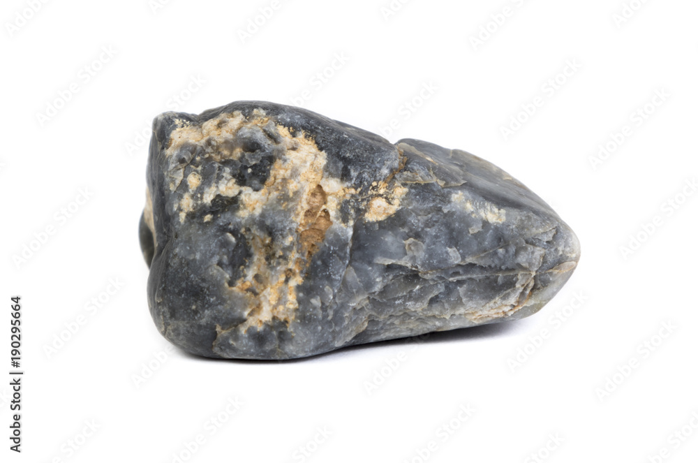 Black flint stone isolated on white background Black flint stone isolated on white background