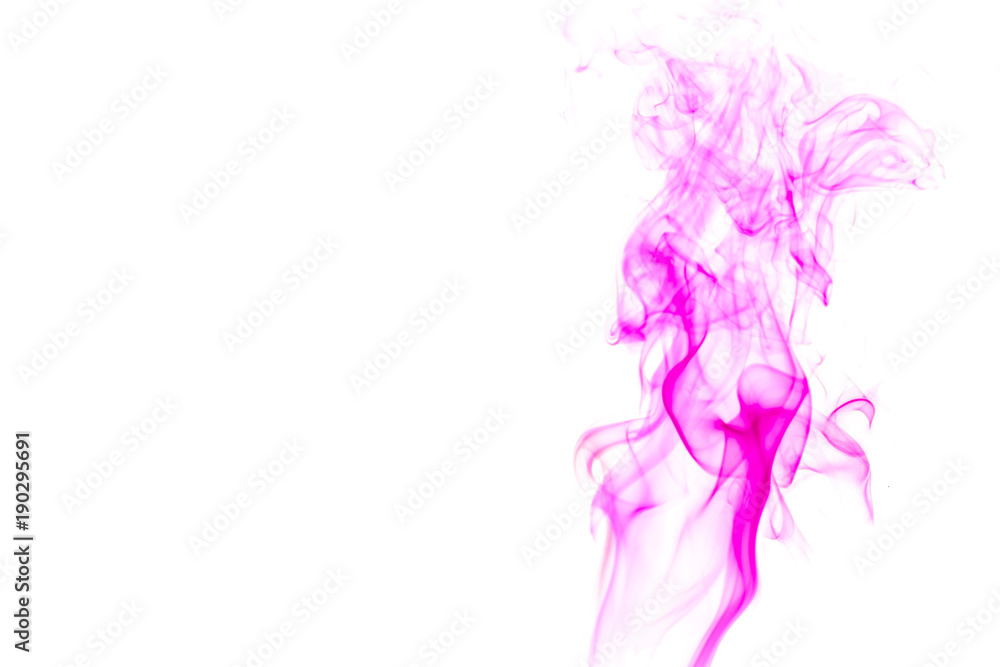 Fototapeta premium Purple smoke on white background