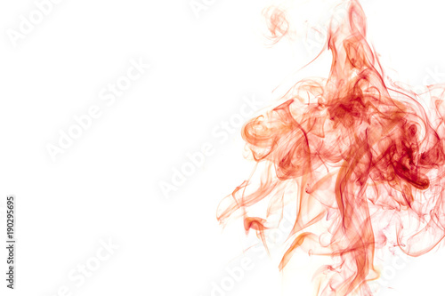 Red smoke on white background