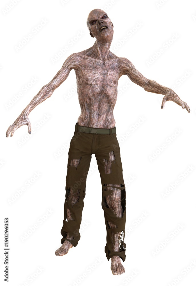 Zombie 3D illustration isolated on white background Zombie 3D illustration isolated on white background