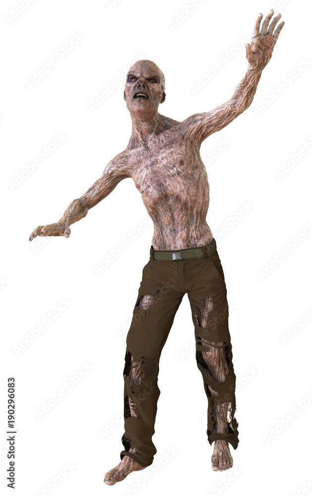 Zombie 3D illustration isolated on white background Zombie 3D illustration isolated on white background