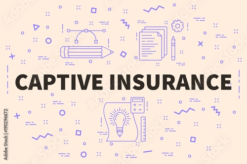 Photo Conceptual business illustration with the words captive insurance