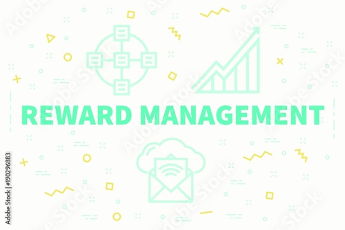 Quadro em tela Conceptual business illustration with the words reward management