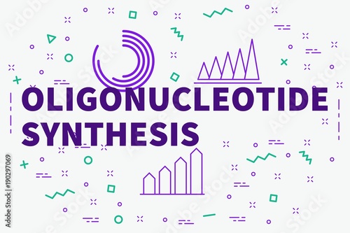 Tablou pe pânză Conceptual business illustration with the words oligonucleotide synthesis