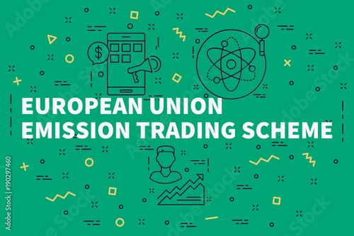 Conceptual business illustration with the words european union emission trading scheme