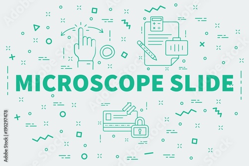 Fotografie Conceptual business illustration with the words microscope slide