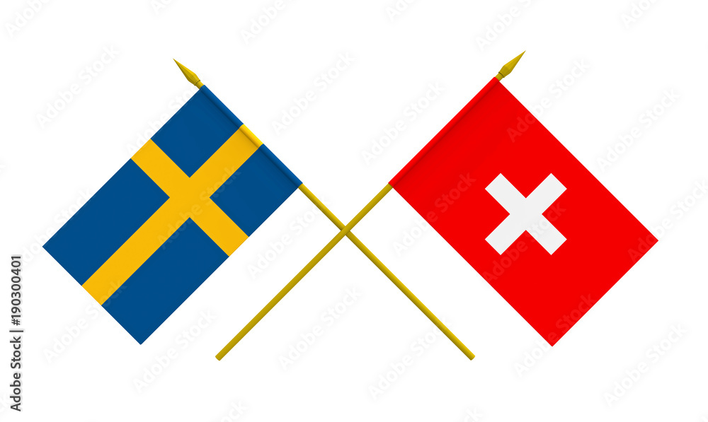Flags, Sweden and Switzerland