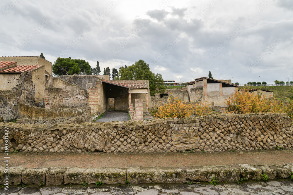 Ruins of Pompeii, ancient city in Italy, destroyed by Mount Vesuvius