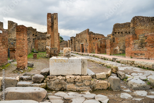 Ruins of Pompeii, ancient city in Italy, destroyed by Mount Vesuvius