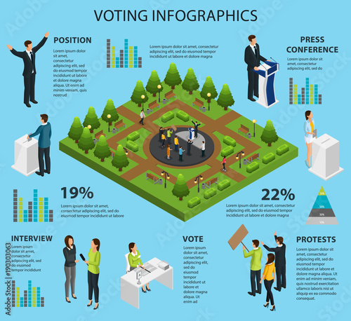 Isometric Voting Infographic Concept