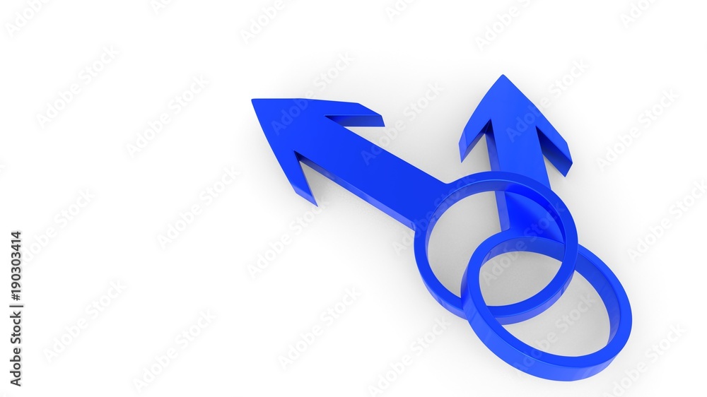 Man and man symbol on white, 3d rendering Man and man symbol on white, 3d rendering