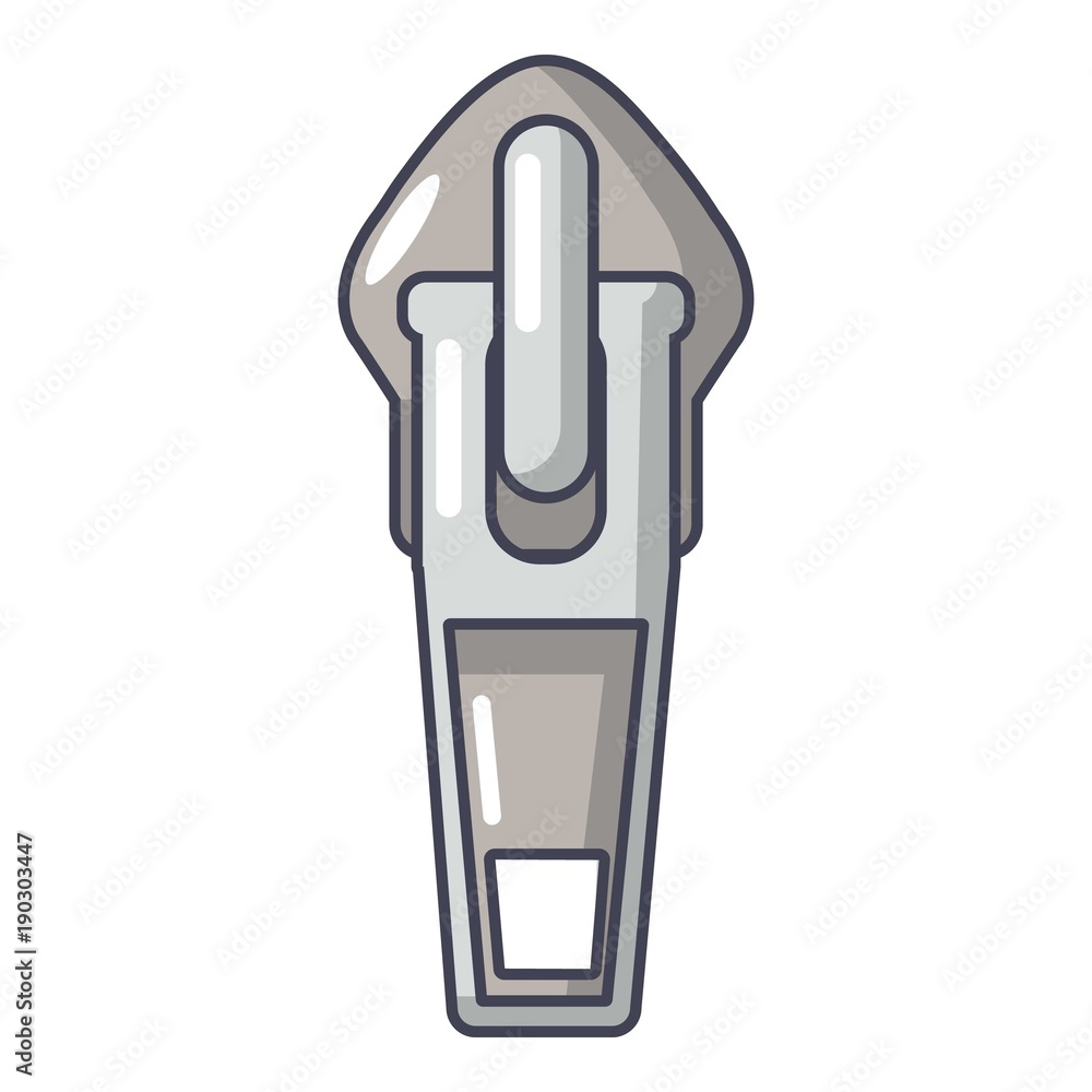 Zip with hole icon, cartoon style Zip with hole icon, cartoon style