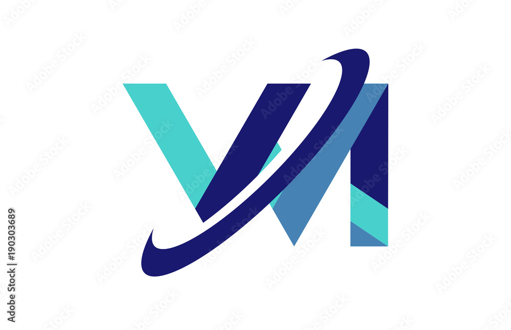 WI Ellipse Swoosh Ribbon Letter Logo WI Ellipse Swoosh Ribbon Letter Logo