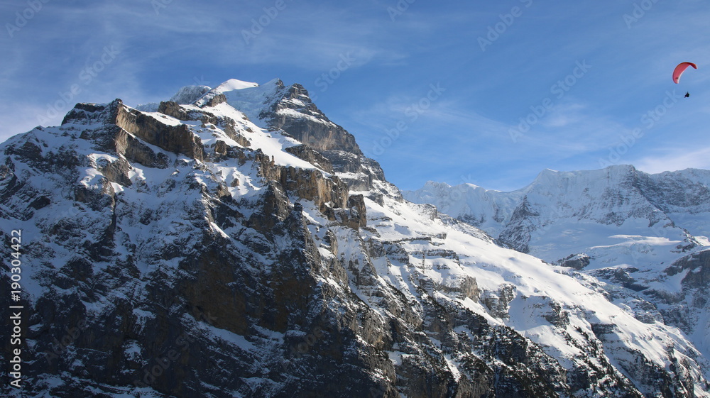 Paragliding Mountain Alps Switzerland, Parapente Suiza
