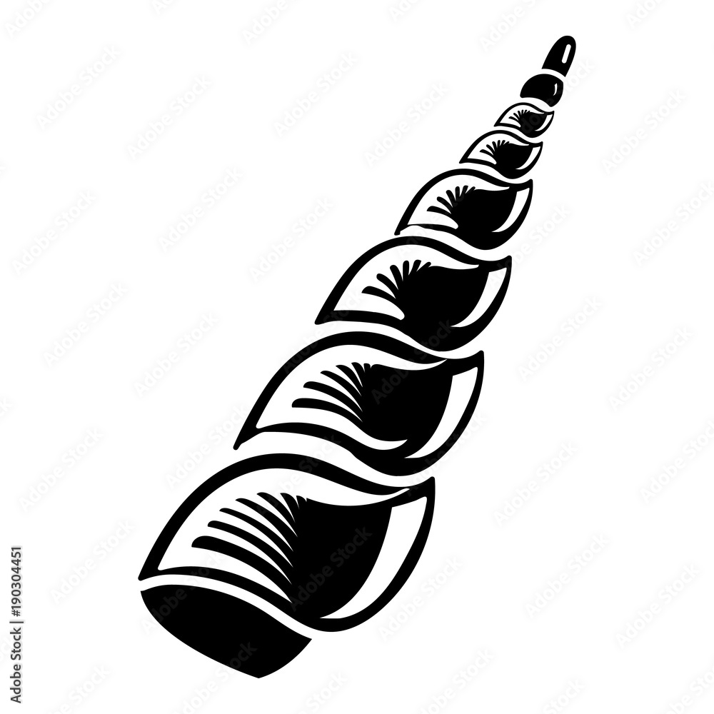 Long shell icon, simple style Long shell icon, simple style