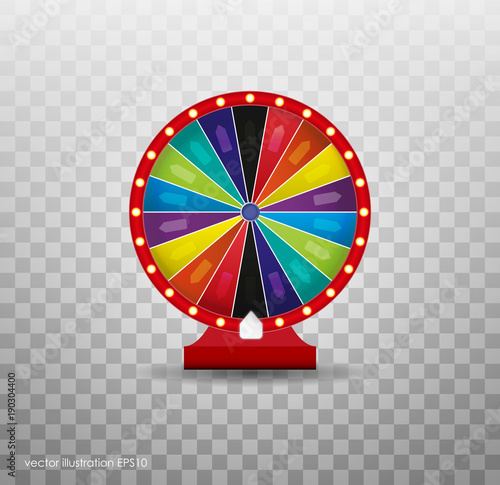 Win fortune roulette. Gamble chance leisure. 	
Wheel Of Fortune lottery luck illustration. Casino game of chance. Vector.