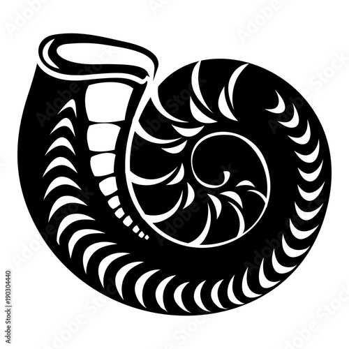 Round shell icon, simple style