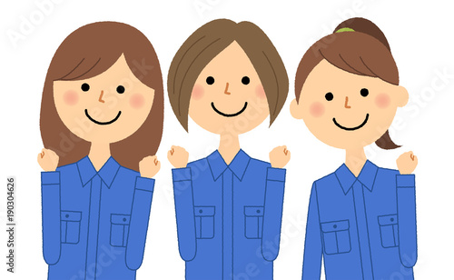 職場の仲間　作業服
