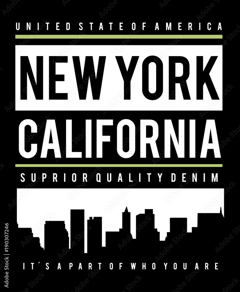 vector typography new york with skyline city 002